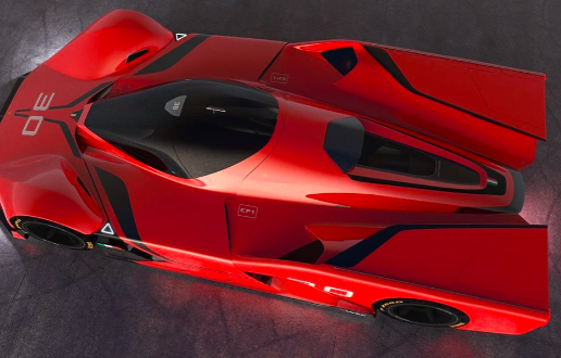 法拉利勒芒超级跑车渲染图，展示了惊人的未来派设计