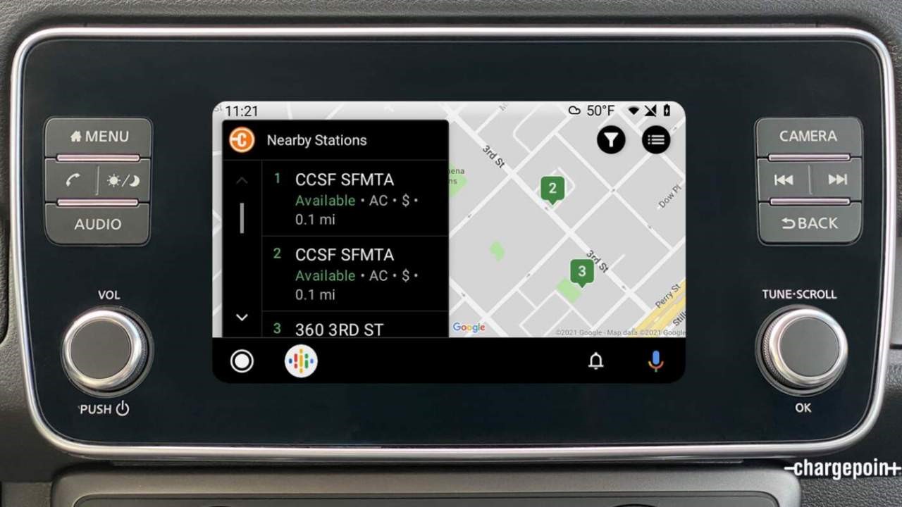 ChargePoint公司的电动汽车充电器应用程序现在可以在Android Auto上使用